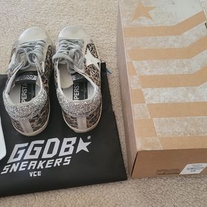 Authentic Golden Goose Superstar Leopard Glitter leather trimmings Sneakers 35/5